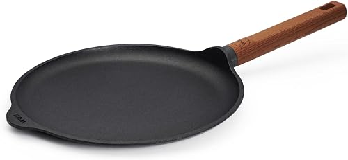 Woll Eco Logic QXR Crêpespfanne - Induktiv -, Ø 26 cm, mit festem nachhaltigem Holzstiel - Geeignet für alle Herdarten, PFAS-frei, Antihaft-Versiegelung, Aluminiumguss, backofenfest