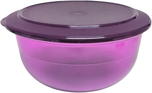 Tupperware Tafelperle Exclusiv mit Deckel Salatbar Servierschüssel 1300ml Clear Buffet Perle Salatschüssel (transparent lila 1,3 Liter)