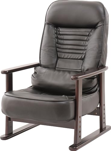 EMOOR Sessel mit Liegefunktion KIRAKU, Hebel-Einstellung, Aufenthaltsraum Chaise Stuhl mit Armlehne aus Holz, Keine Montage, Grau